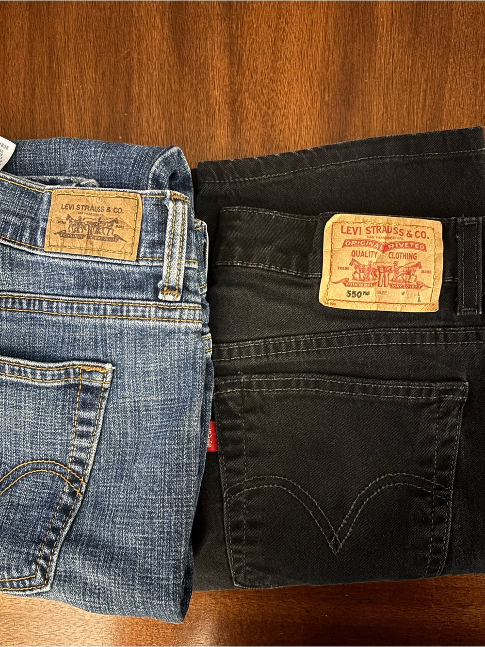 Levi's Straight Leg Jeans - Blue Denim & Black